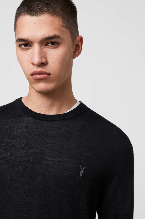 AllSaints - Πουλόβερ Mode Merino Crew MK129D μαύρο AA00