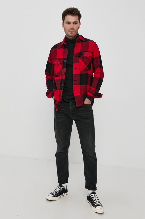 Jack & Jones - Longsleeve din bumbac 12190713 negru AA00