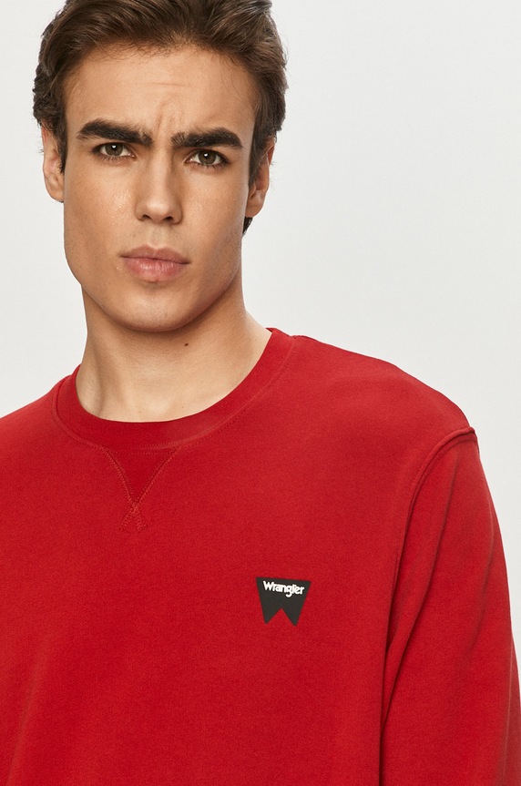 Wrangler - Bavlnená mikina červená W6589HA47