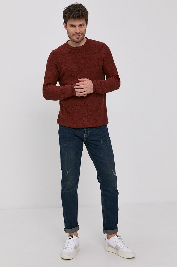 Only & Sons Sweter 22019979 bordowy AA00