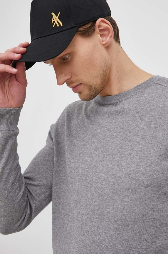 Selected pamut pulóver szürke 16074682.MediumGrey