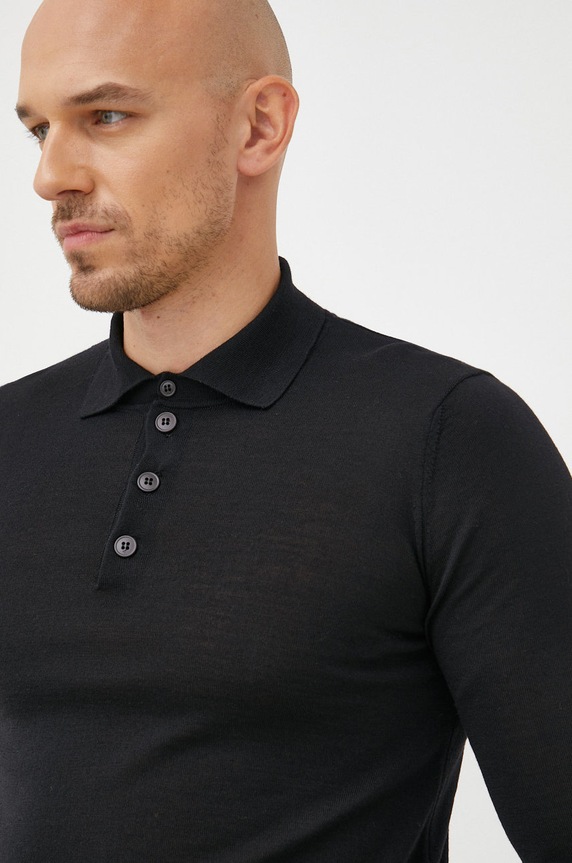 Vlněný svetr Emporio Armani propínací černá 8N1F43.1M67Z.NOS