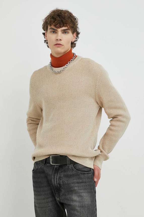 βαμβακερό πουλόβερ Marc O'Polo μπεζ M20502260380