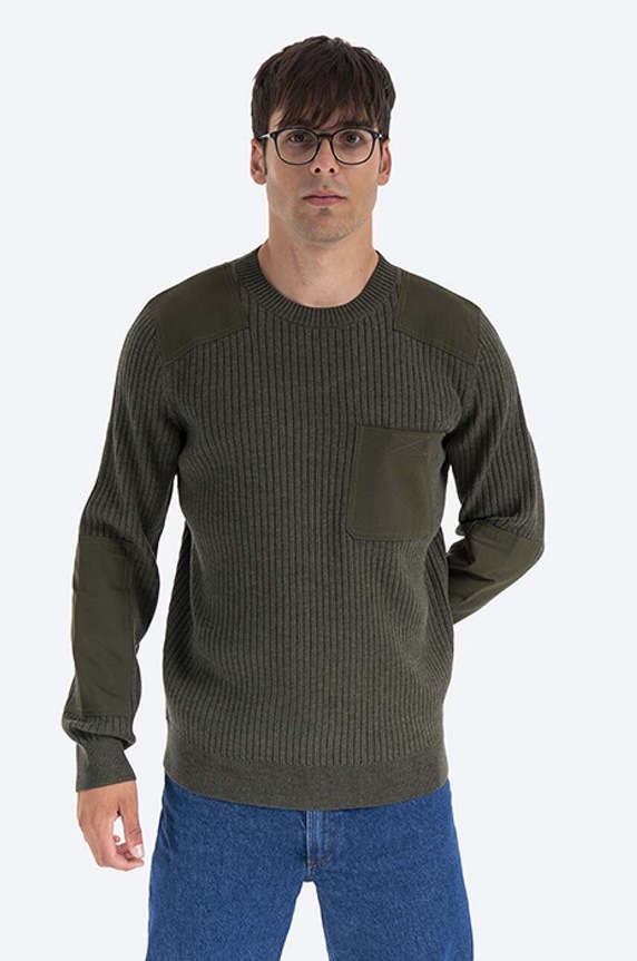 A.P.C. wool jumper fine-knit green WVBAK.H23052