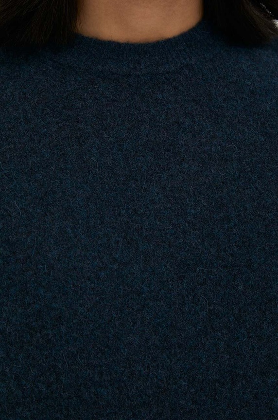 American Vintage sweter wełniany MRAZ18A granatowy