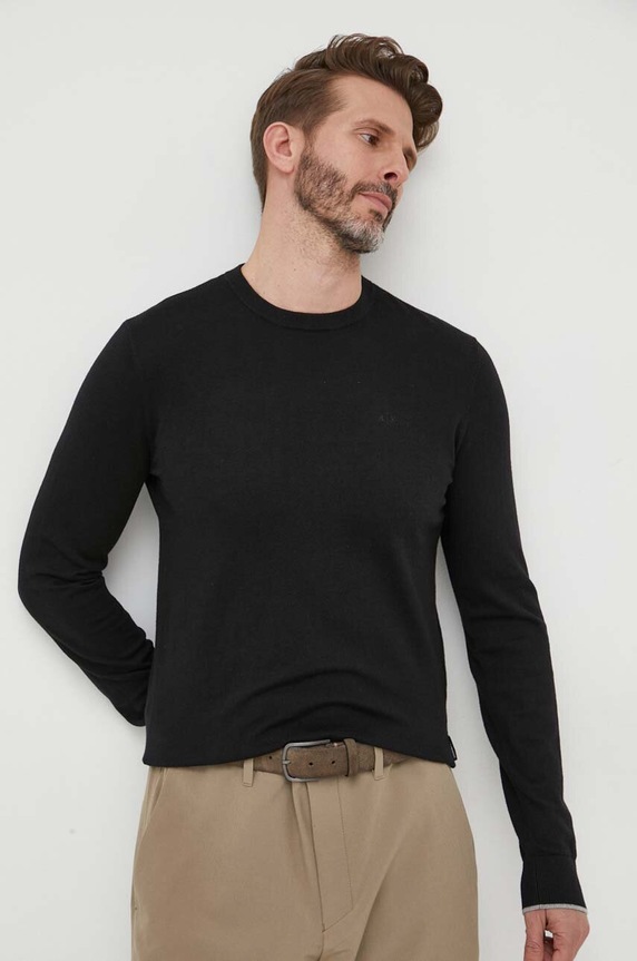 Armani Exchange sweter z domieszką kaszmiru pozostałe czarny 8NZM6A.ZM1HZ.NOS