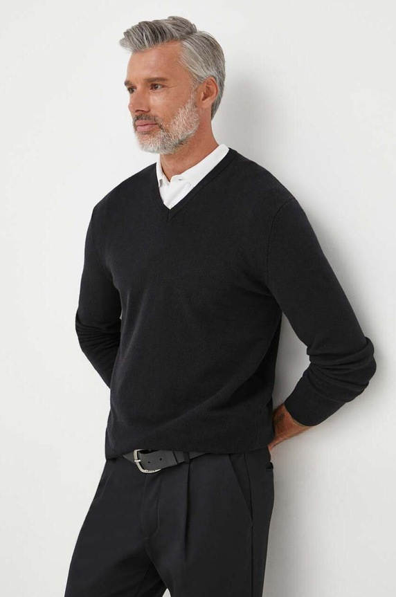 United Colors of Benetton sweter wełniany czarny 1002U4407.100..