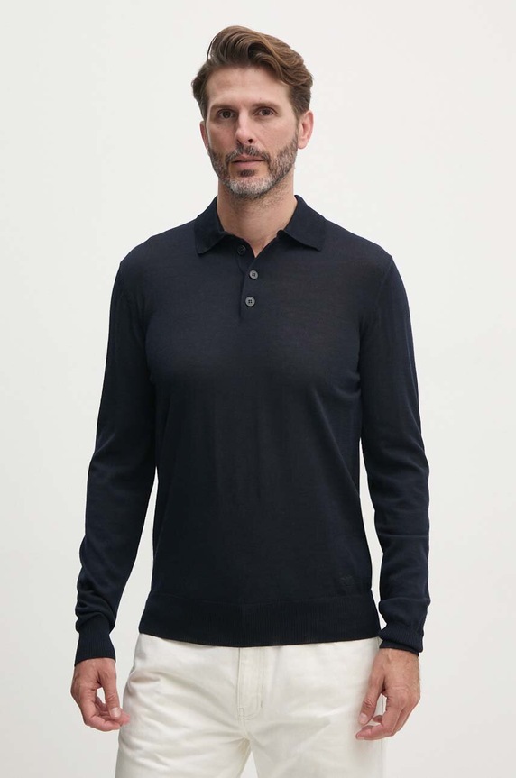Emporio Armani sweter wełniany wełna granatowy 8N1MV6.1M67Z.NOS