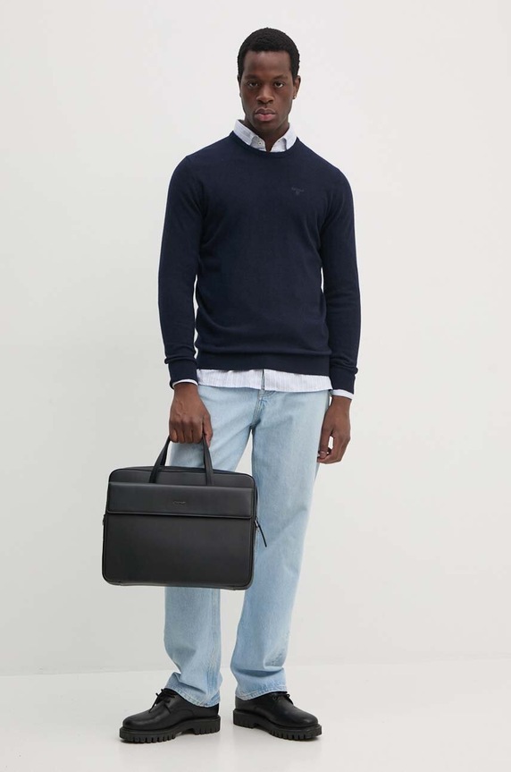 Barbour sweter wełniany MKN0345 granatowy AA00