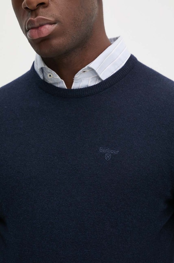 Barbour sweter wełniany MKN0345 granatowy