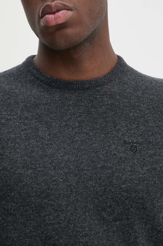 Barbour sweter wełniany MKN0345 szary