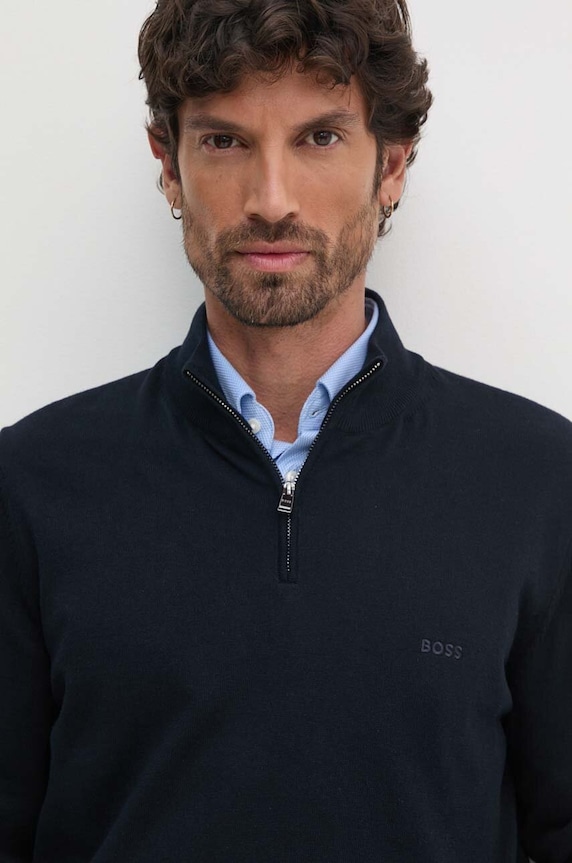 BOSS sweter bawełniany Padro-L bawełna granatowy 50516914