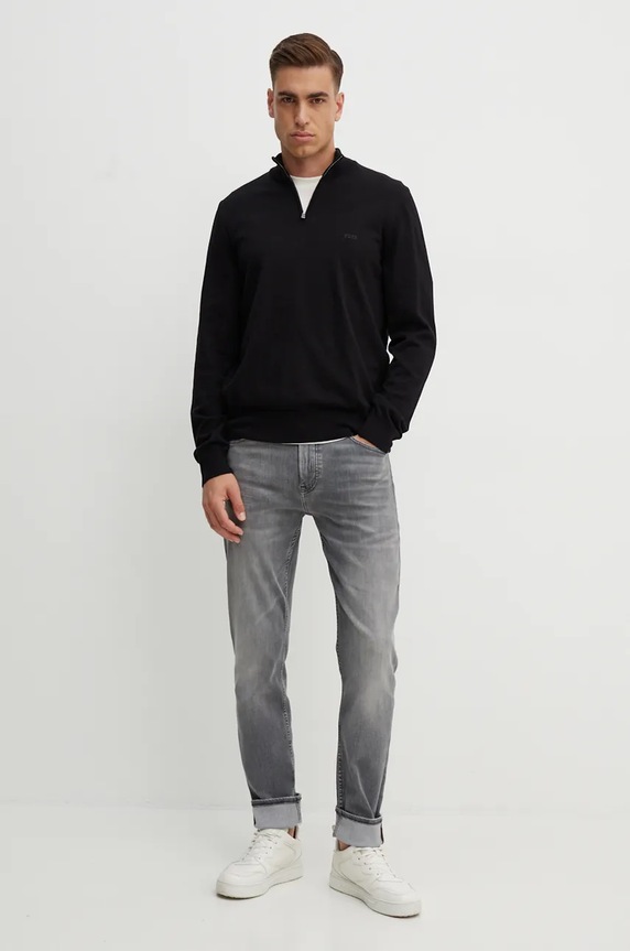 BOSS sweter bawełniany Padro-L 50516914 czarny AA00