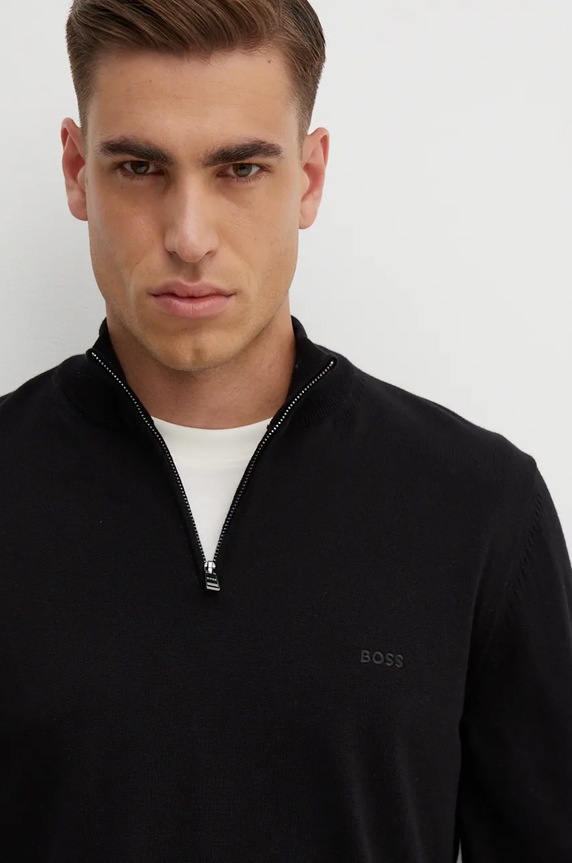 BOSS sweter bawełniany Padro-L czarny 50516914