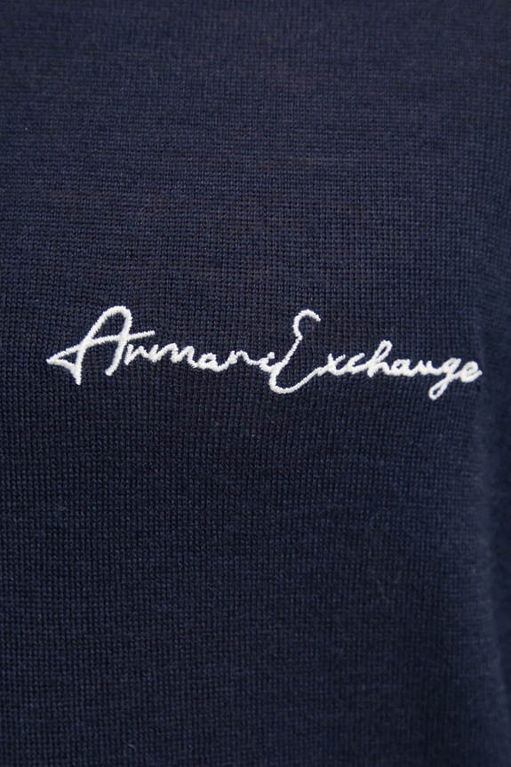 Armani Exchange sweter wełniany 8NZM5A.ZM1YZ granatowy