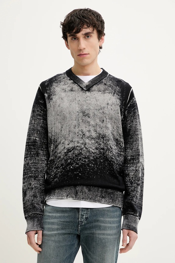 Βαμβακερό πουλόβερ Diesel K-VELI KNITWEAR βαμβάκι γκρί A16878.0BEAR
