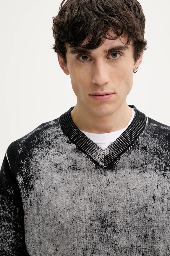 Βαμβακερό πουλόβερ Diesel K-VELI KNITWEAR γκρί A16878.0BEAR