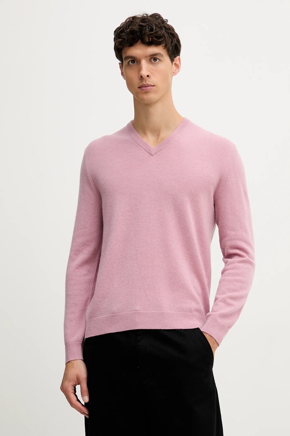 Vuneni pulover United Colors of Benetton bez uzorka roza 1002U4407