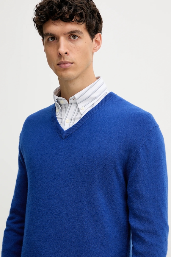 Volnen pulover United Colors of Benetton modra 1002U4407