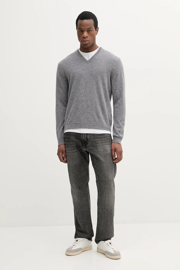 United Colors of Benetton sweter wełniany 1002U4407 szary AA00