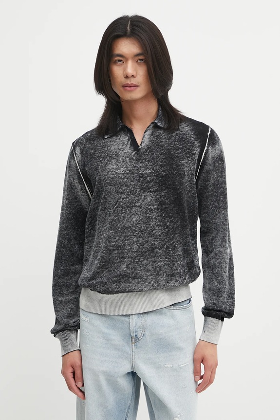 Diesel pulover de bumbac K-LORENZO subtiri gri A14849.0BEAR