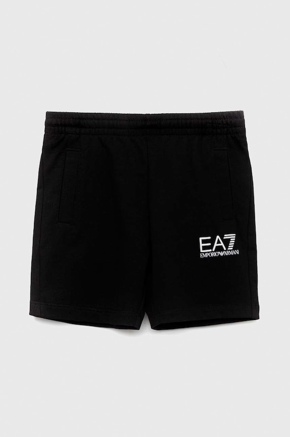 EA7 Emporio Armani szorty bawełniane dziecięce nadruk czarny 8NBS51.BJ05Z