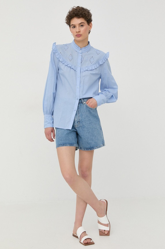 Traper kratke hlače Gestuz bez uzorka plava 10905926.NOS