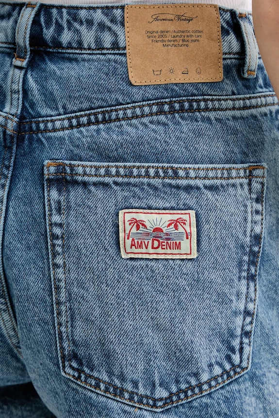 Хлопковые джинсовые шорты American Vintage голубой JOY09A