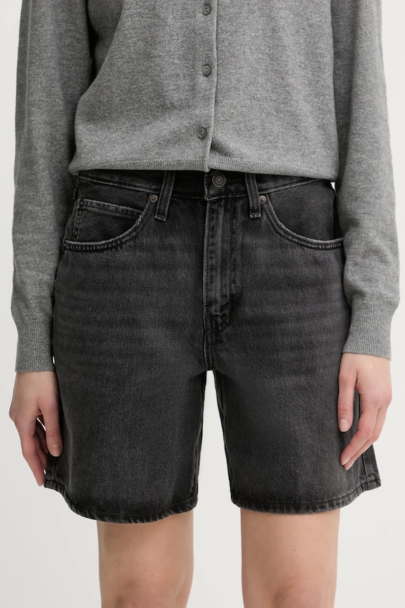 Levi's pantaloni scurți jeans 94 BAGGY SHORT jeans negru 001JO