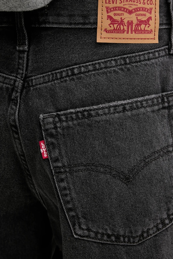 Levi's pantaloni scurți jeans 94 BAGGY SHORT negru 001JO