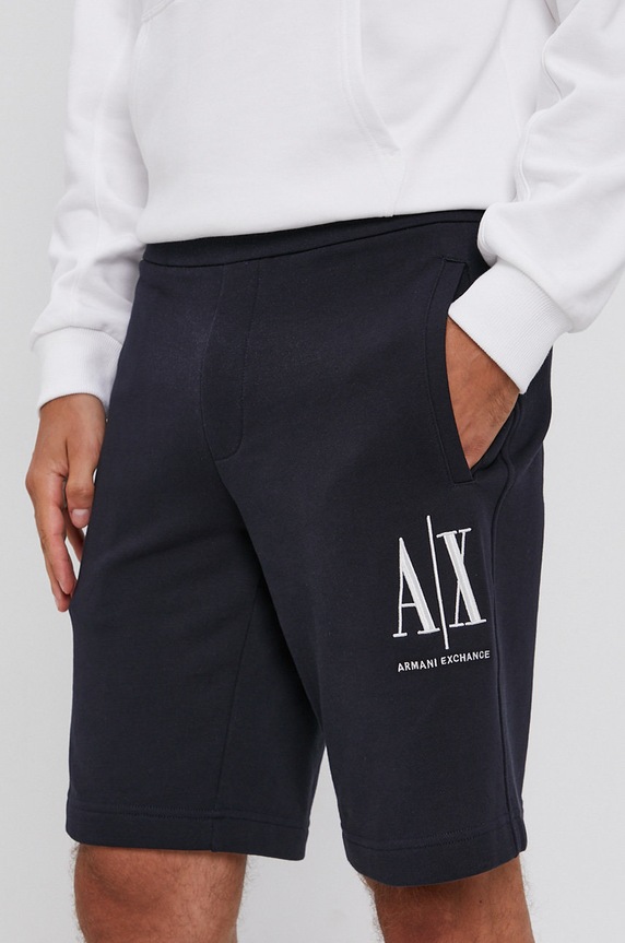 Armani Exchange rövidnadrág dzsörzé sötétkék 8NZSPA.ZJ1ZZ.NOS