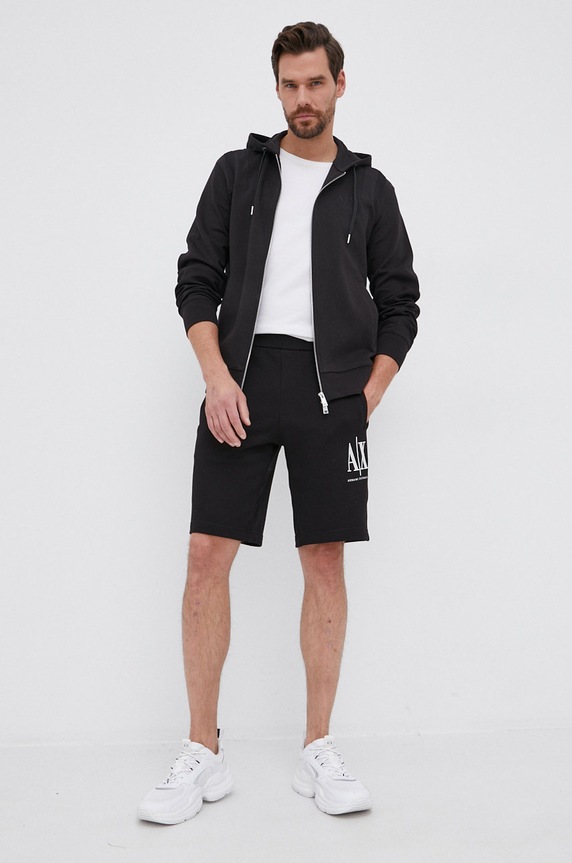 Armani Exchange rövidnadrág dzsörzé fekete 8NZSPA.ZJ1ZZ.NOS