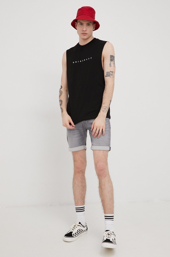Jack & Jones szorty 12201696.GreyDenim szary AA00