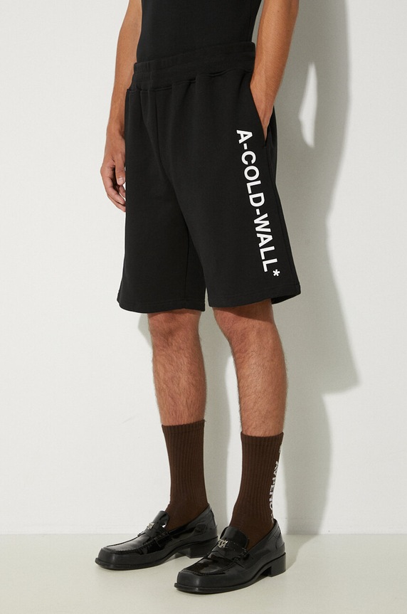 A-COLD-WALL* cotton shorts Essential Logo black ACWMB118