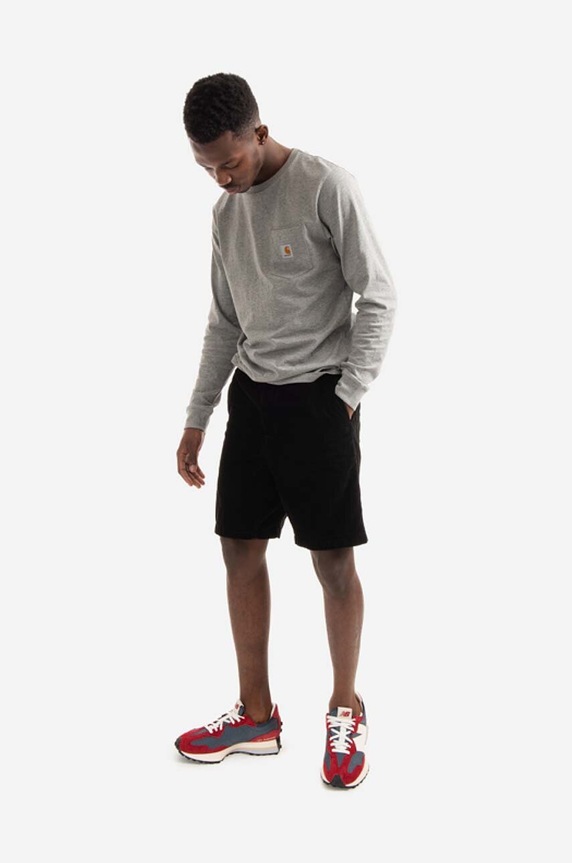 Carhartt WIP corduroy shorts Flint I029165. black AA00