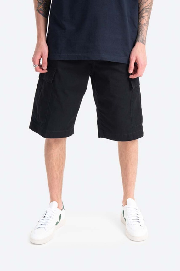 Памучен къс панталон Carhartt WIP Regular Cargo Short памук черен I028246.BLACK