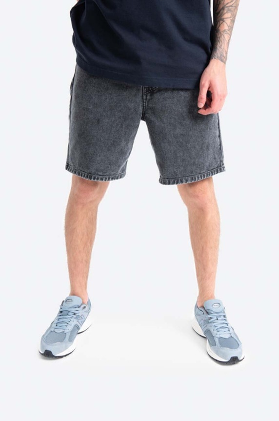 Carhartt WIP denim shorts Newel Short denim gray I029149.BLACK.WORN