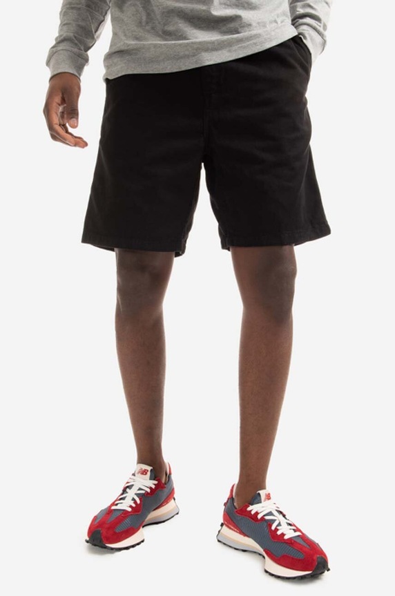 Carhartt WIP pantaloncini in cotone Flint Short cotone nero I030480.BLACK