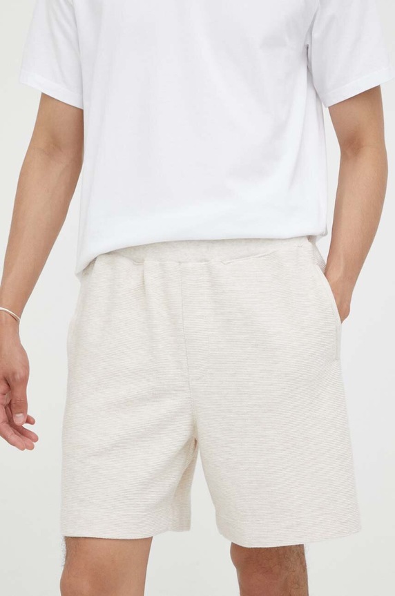 American Vintage szorty dzianina beżowy MZAO09A