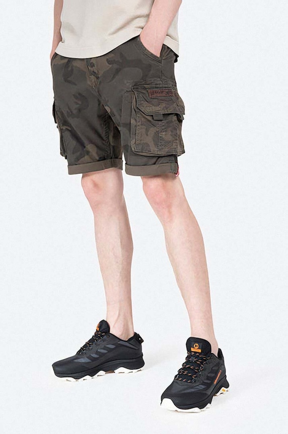 Šortky Alpha Industries s elastanom zelená 196201.415