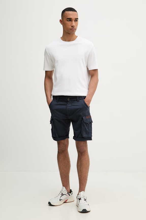 Alpha Industries šortky cargo pánske bavlnené s elastanom Crew Short 176203 07 176203.07 tmavomodrá SS26