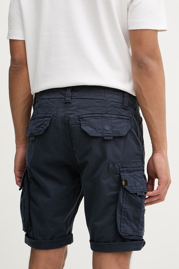 Oblečenie Alpha Industries šortky cargo pánske bavlnené s elastanom Crew Short 176203 07 176203.07 tmavomodrá