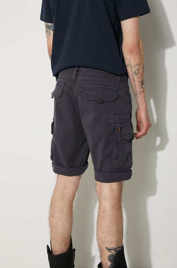 Ρούχα Alpha Industries Crew Short 176203 07 σορτς cargo από βαμβάκι με ελαστάν ανδρικά 176203.07 σκούρο μπλε