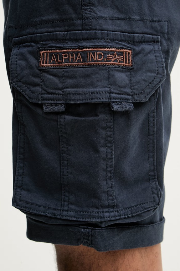Alpha Industries šortky cargo pánske bavlnené s elastanom Crew Short 176203 07 tmavomodrá 176203.07