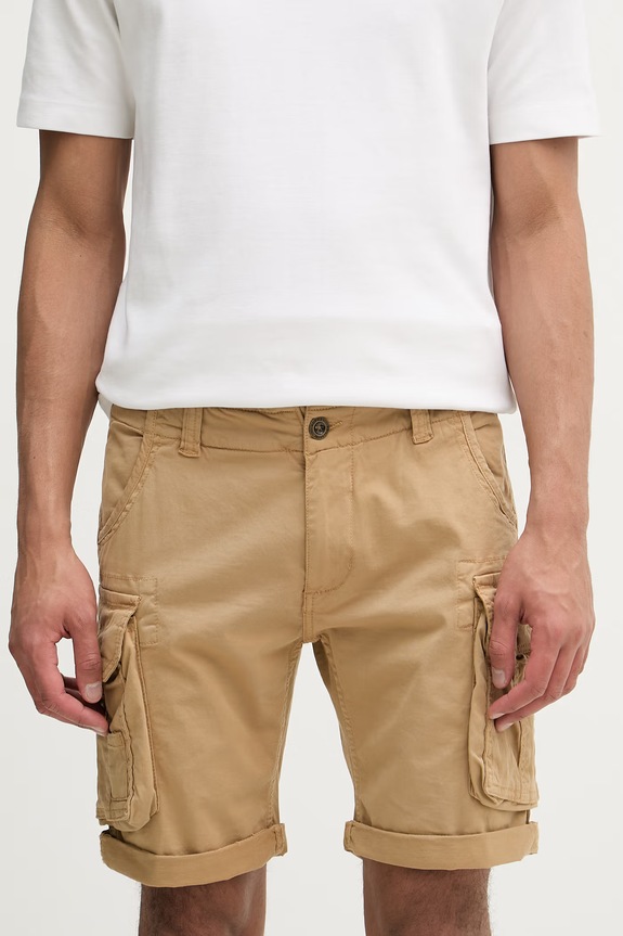 Alpha Industries szorty męskie Crew Short 176203 14 bawełna beżowy 176203.14