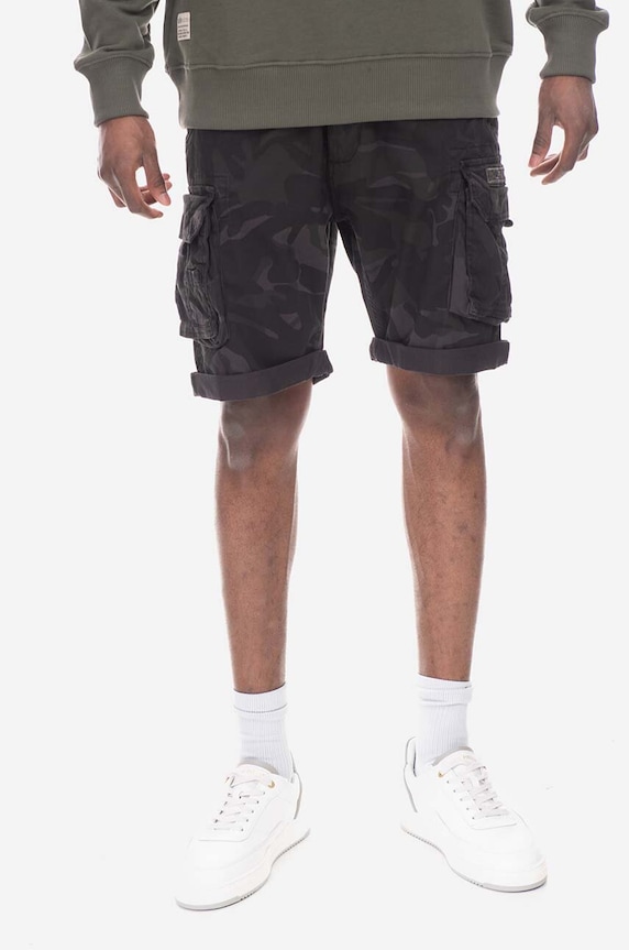 Bavlnené šortky Alpha Industries Crew Short Cao 196201.125 čierna