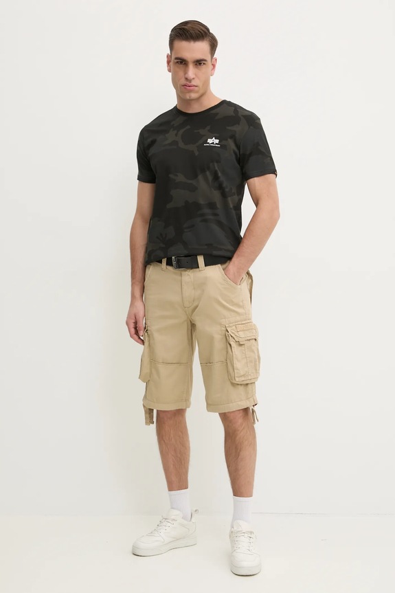 Βαμβακερό σορτσάκι Alpha Industries Alpha Industries Jet Short 191200 159 191200.159 μπεζ SS25