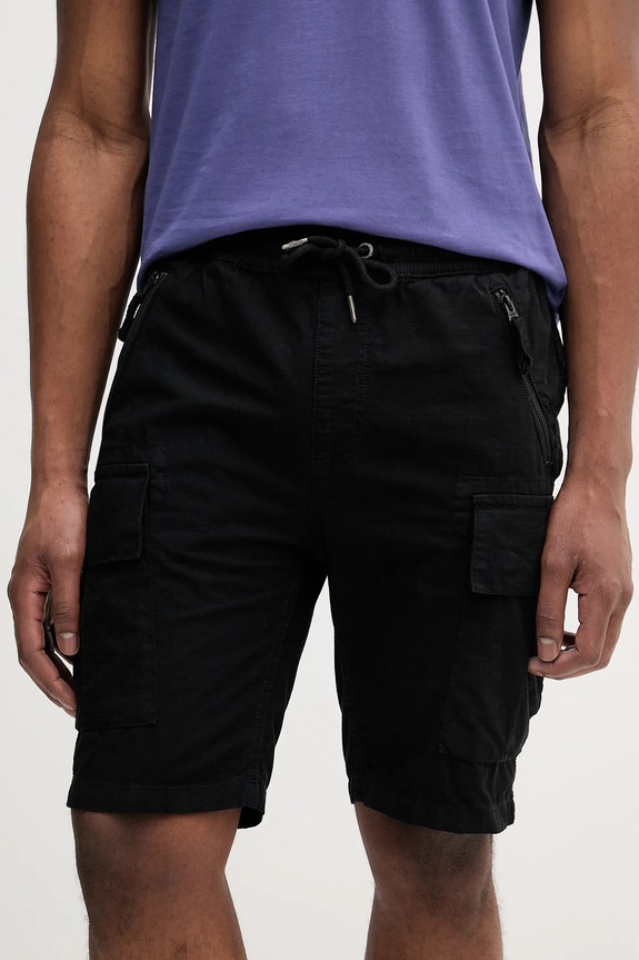 Alpha Industries pamut rövidnadrág Ripstop Jogger szövet fekete 106250.03