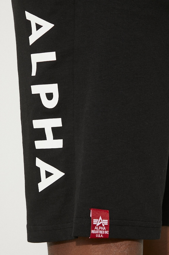 Alpha Industries cotton shorts Alpha Industries Alpha Jersey Short 116366 03 116366.03 black