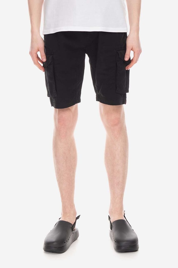 Alpha Industries pantaloncini in cotone tessuto nero 106251.03